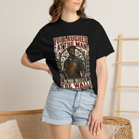 You Laughed at the Man Who Built the Walls — heritage tee lifestyle shot
