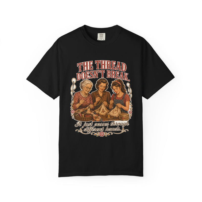 The Thread Doesn't Break — generations heritage tee, front view, garment-dyed cotton | Worth Honoring