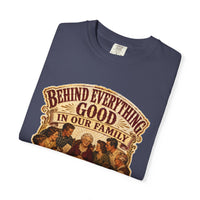 color:Denim | Behind Everything Good in Our Family — Denim folded view