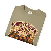 color:Khaki | Behind Everything Good in Our Family — Khaki folded view
