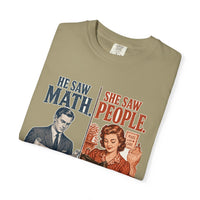 color:Khaki | He Saw Math, She Saw People — Khaki folded view