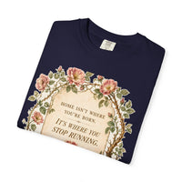 color:True Navy | Home Isn't Where You're Born. It's Where You Stop — True Navy folded view