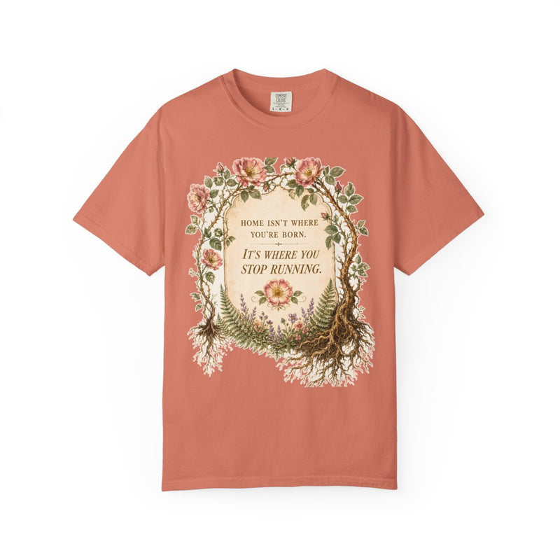 color:Terracotta | Home Isn't Where You're Born. It's Where You Stop — Terracotta front view