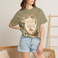 color:Khaki | Home Isn't Where You're Born. It's Where You Stop — Khaki lifestyle view