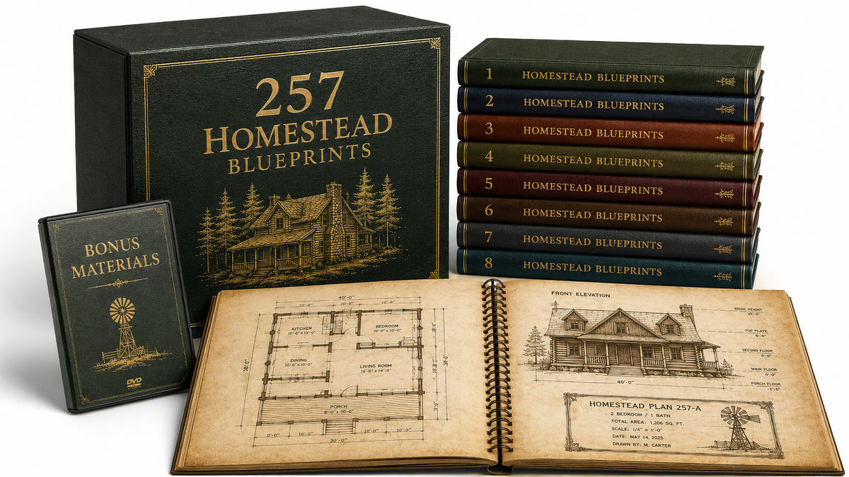 257 Self-Reliant Homestead Blueprints — 8-Volume Digital Collection