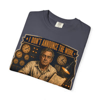color:Navy | I Don't Announce the Work. I Just Do It. — Navy folded view