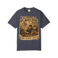 color:Navy | I Learned by Watching. Now I Am What I Watched. — Navy front view