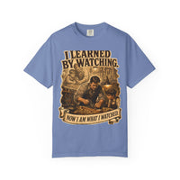 color:Washed Denim | I Learned by Watching. Now I Am What I Watched. — Washed Denim front view