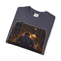 color:Navy | I Never Needed You to Watch Me Work — Navy folded view