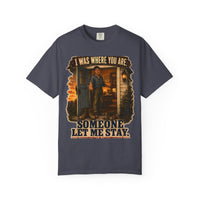 color:Navy | I Was Where You Are. Someone Let Me Stay. — Navy front view