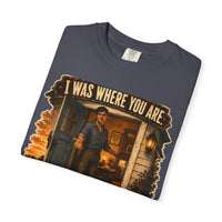 color:Navy | I Was Where You Are. Someone Let Me Stay. — Navy folded view