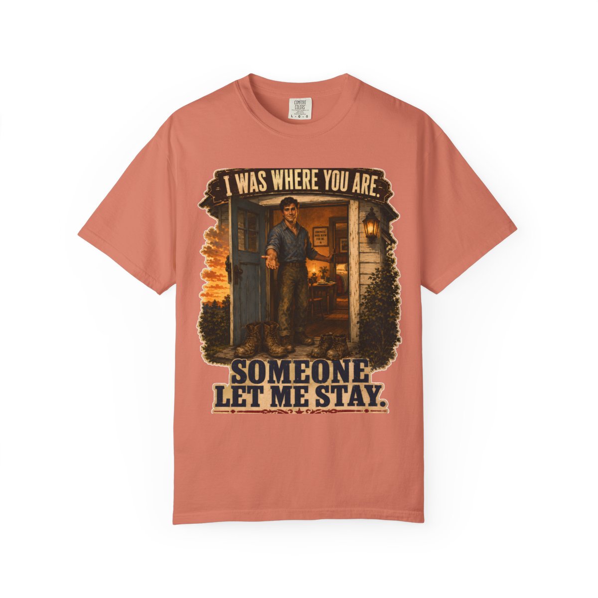 color:Terracotta | I Was Where You Are. Someone Let Me Stay. — Terracotta front view