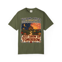 color:Hemp | Just Show Up Tomorrow — Hemp front view