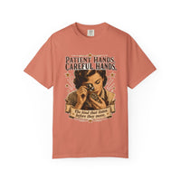 color:Terracotta | Patient Hands, Careful Hands — Terracotta front view