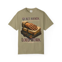 color:Khaki | Quiet Hands. Loud Work — Khaki front view