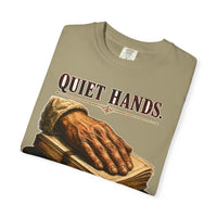 color:Khaki | Quiet Hands. Loud Work — Khaki folded view