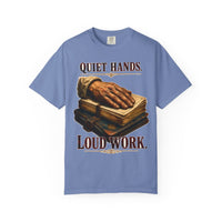 color:Washed Denim | Quiet Hands. Loud Work — Washed Denim front view