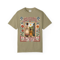 color:Khaki | Raised Her Right. Showed Up Every Day. No Trophies. — Khaki front view