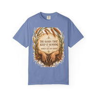 color:Washed Denim | The Hands That Keep It Running Rarely Get the Credit — Washed Denim front view