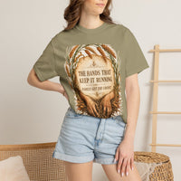 color:Khaki | The Hands That Keep It Running Rarely Get the Credit — Khaki lifestyle view