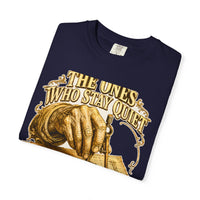 color:True Navy | The Ones Who Stay Quiet Usually Know the Most — True Navy folded view