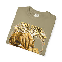 color:Khaki | The Ones Who Stay Quiet Usually Know the Most — Khaki folded view