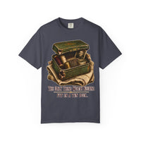 color:Navy | The Only Thing Worth Keeping Fit in a Tin Box — Navy front view