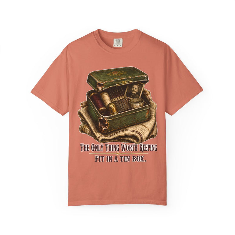 color:Terracotta | The Only Thing Worth Keeping Fit in a Tin Box — Terracotta front view