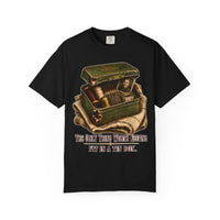 color:Black | The Only Thing Worth Keeping Fit in a Tin Box — Black front view