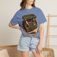 color:Washed Denim | The Only Thing Worth Keeping Fit in a Tin Box — Washed Denim lifestyle view