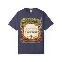 color:Denim | The Tree You Plant Today Is Shade You'll Never Sit In. Plant It — Denim front view