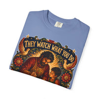 color:Washed Denim | They Watch What You Do. Not What You Say — Washed Denim folded view