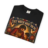 color:Black | They Watch What You Do. Not What You Say — Black folded view