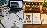 Comparison - cluttered research vs organized guide