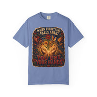 color:Washed Denim | When Everything Falls Apart, You Use Your Hands — Washed Denim front view