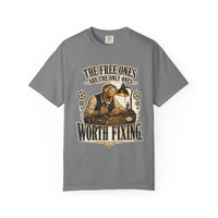 Grey colorway — The Free Ones Are the Only Ones Worth Fixing watchmaker tee