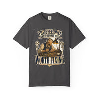 Graphite colorway — The Free Ones Are the Only Ones Worth Fixing watchmaker tee