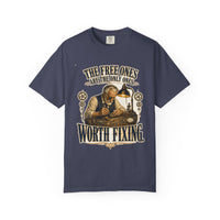 Denim colorway — The Free Ones Are the Only Ones Worth Fixing watchmaker tee