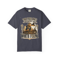 Navy colorway — The Free Ones Are the Only Ones Worth Fixing watchmaker tee