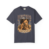 Navy colorway — Patient Hands, Careful Hands heritage tee