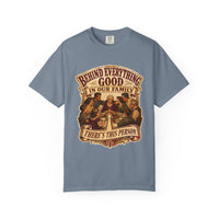 Blue Jean colorway — Behind Everything Good in Our Family heritage tee